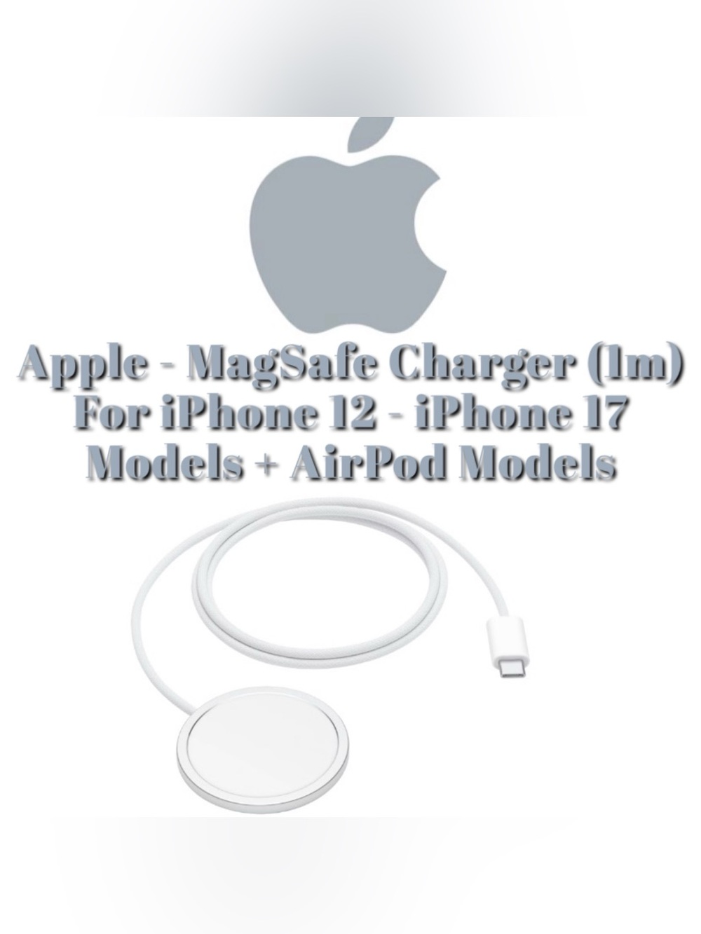 Apple - MagSafe Charger (1m) For iPhone 12  through iPhone 17 Models + AirPods